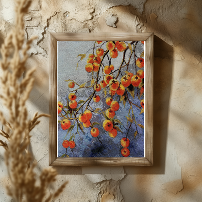 Handmade Finished Cross Stitch Fruit Art | Colorful Wall Decor | Unique Gift for Fruit Lovers | Perfect for Kitchen & Dining Spaces